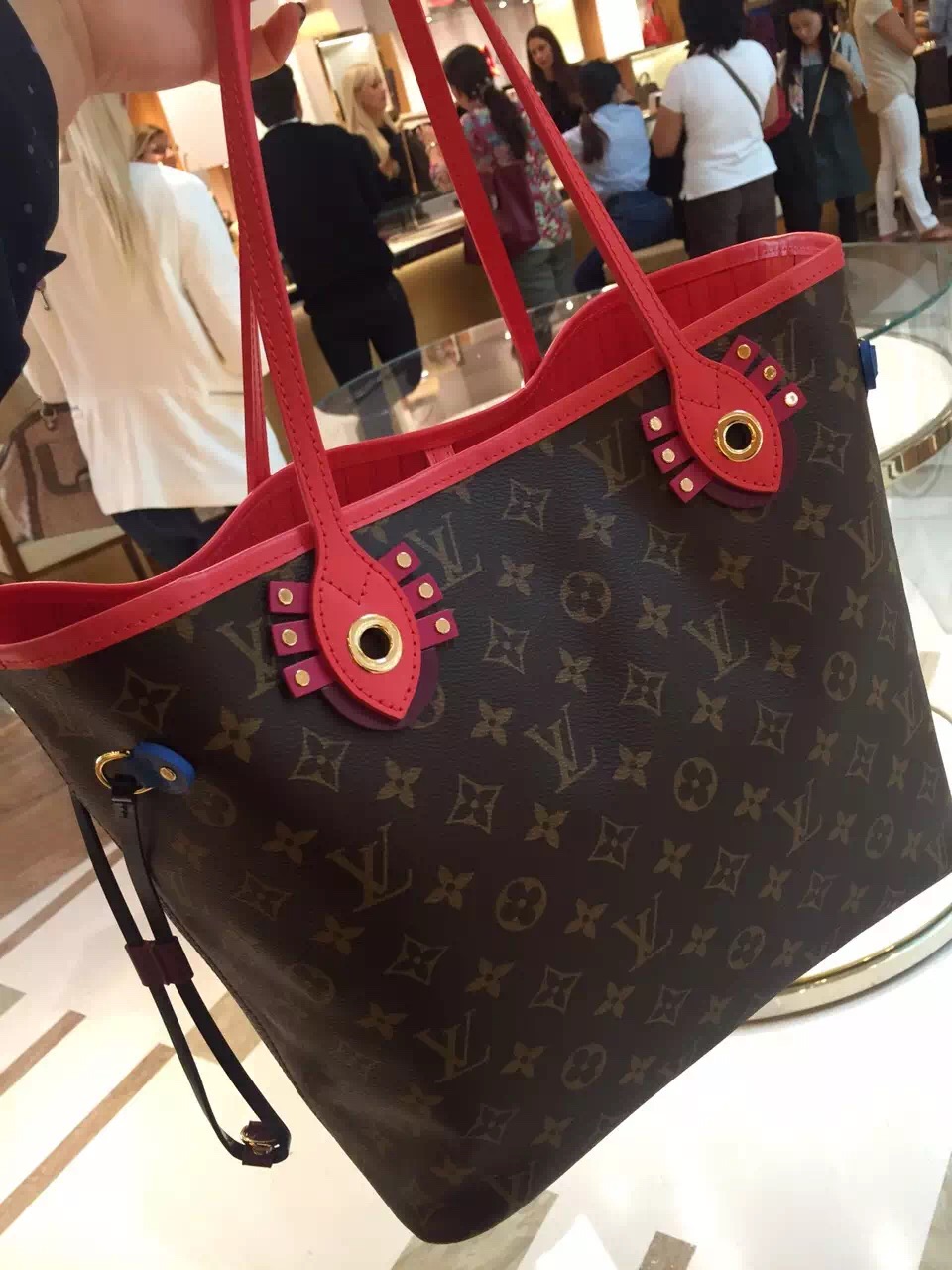 Discont Louis Vuitton Neverfull MM Bag M41633 Flamingo